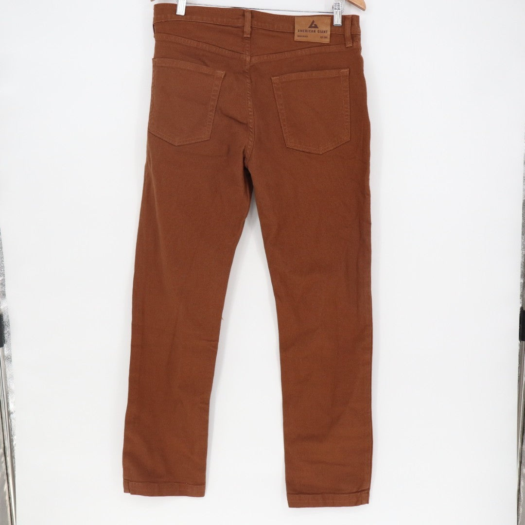 American Giant Roughneck Jeans Womens 32x30 Rust Canvas Cotton High Rise Skinny