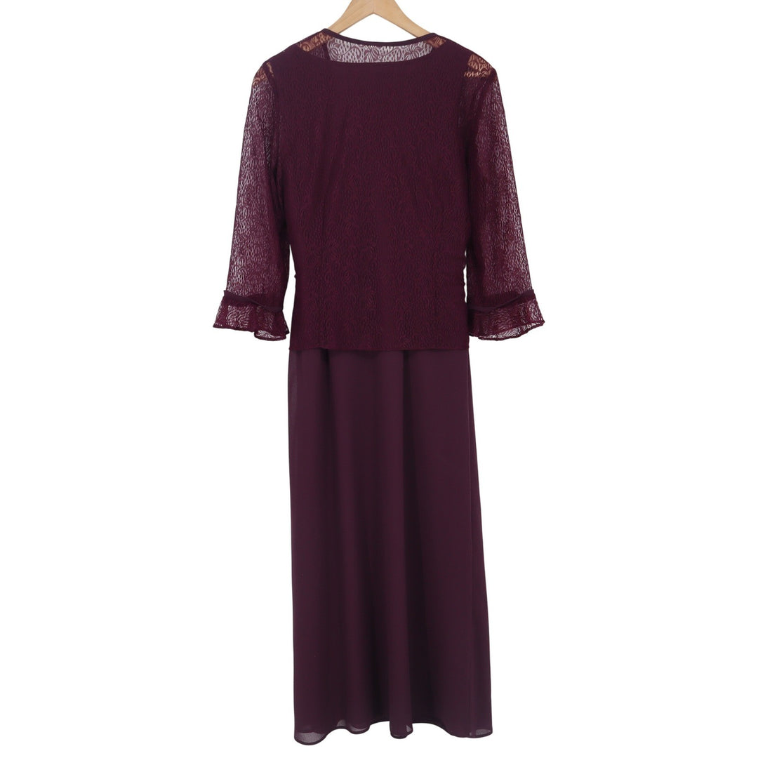 Chadwick's Maxi Dress Womens 10 2-Piece Lace Wrap Set Plum Formal Excellent