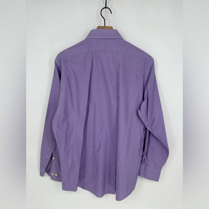 Polo Ralph Lauren Men's Plaid Long Sleeve Purple Button Down Shirt Size 16.5