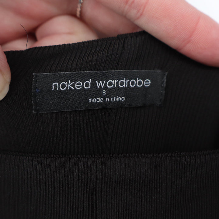 Naked Wardrobe Black Ribbed Sleeveless Jumpsuit Bodysuit Small