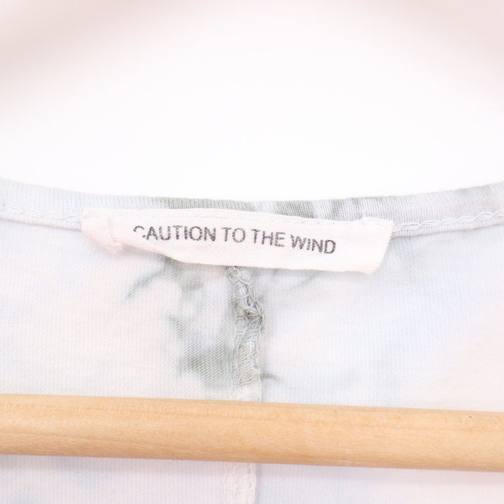 Caution To The Wind T-Shirt Dress Womens Grey Marble Pattern Round Neck Pullover