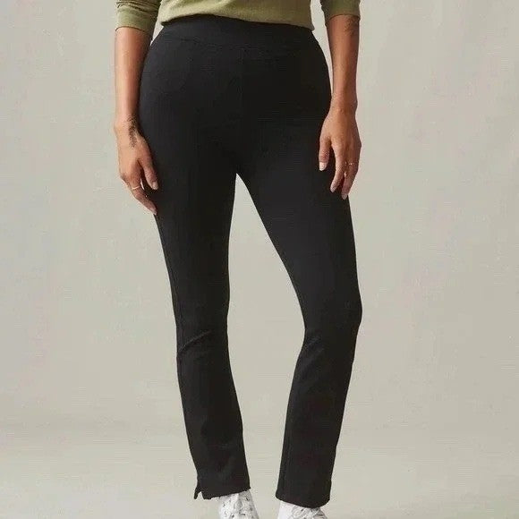American Giant Ponte Kick Flare Pants Womens 6 Black Stretch Streetwear Cropped
