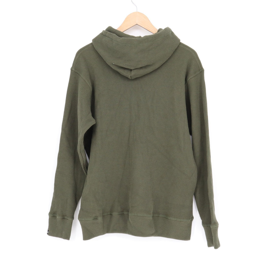American Giant Summit Hoodie Mens M Green Cotton Waffle Knit Kangaroo Pocket