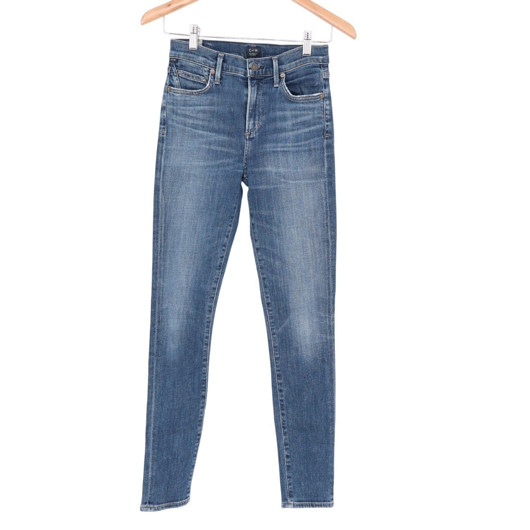 Citizens of Humanity Skinny Jeans Womens 25 Blue Whiskered Denim Cotton Stretch