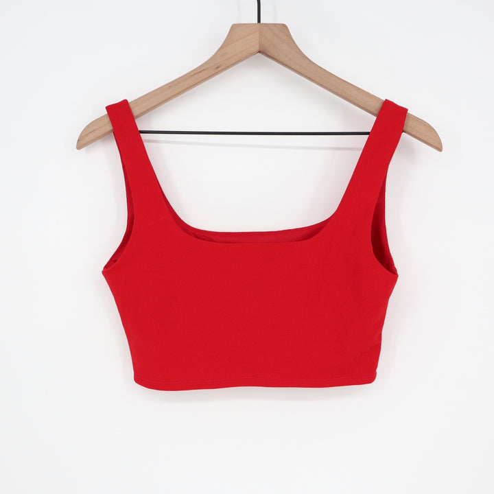 Lulus Red Two Piece Set Square Neck Crop Top Wide Leg Pants Size M 6309