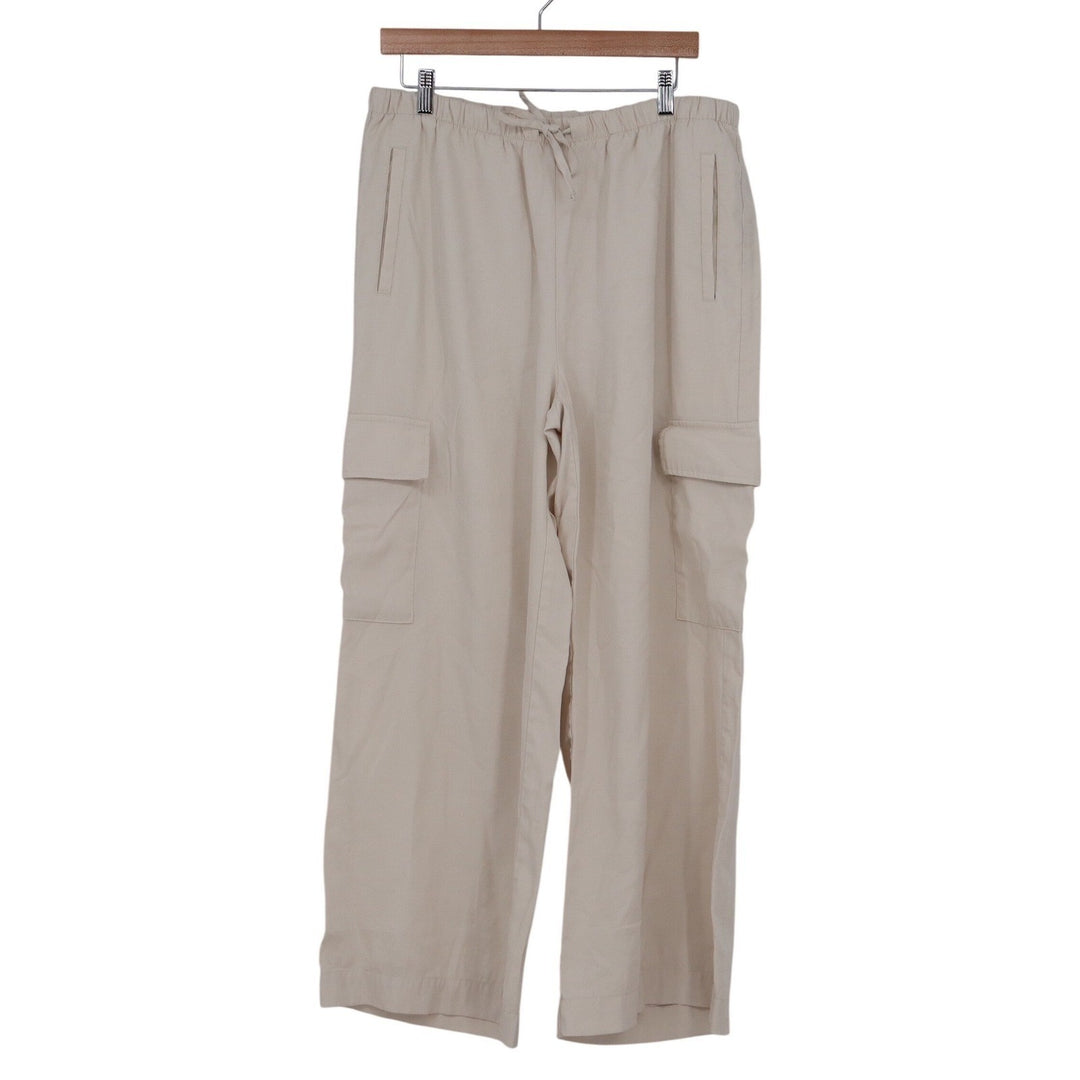 Old Navy Extra High-Rise Wide Leg Cargo Pants Tan Beige Large