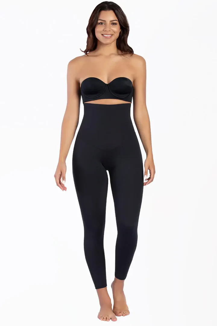Curveez High Waist Leggings Womens XL Black Stretch Firm Control Stunning Shape