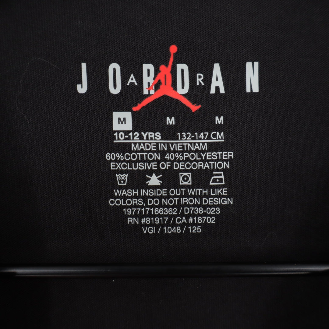 Jordan Boys Black Graphic Basketball T-Shirt Jumpman Logo Size M 10-12