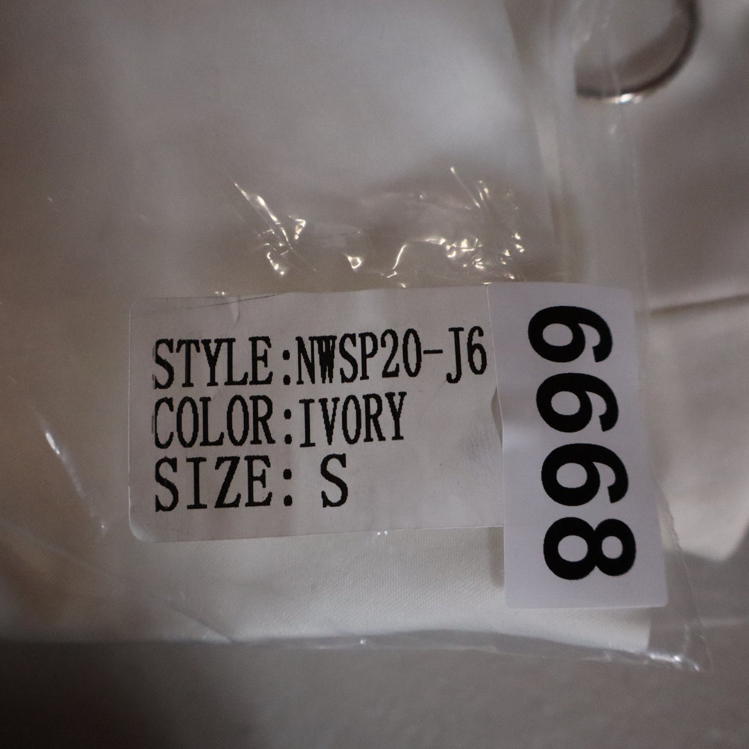 Naked Wardrobe The Statement Ivory Cropped Garter Blazer NWSP20-J6 Small