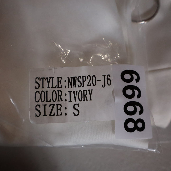 Naked Wardrobe The Statement Ivory Cropped Garter Blazer NWSP20-J6 Small