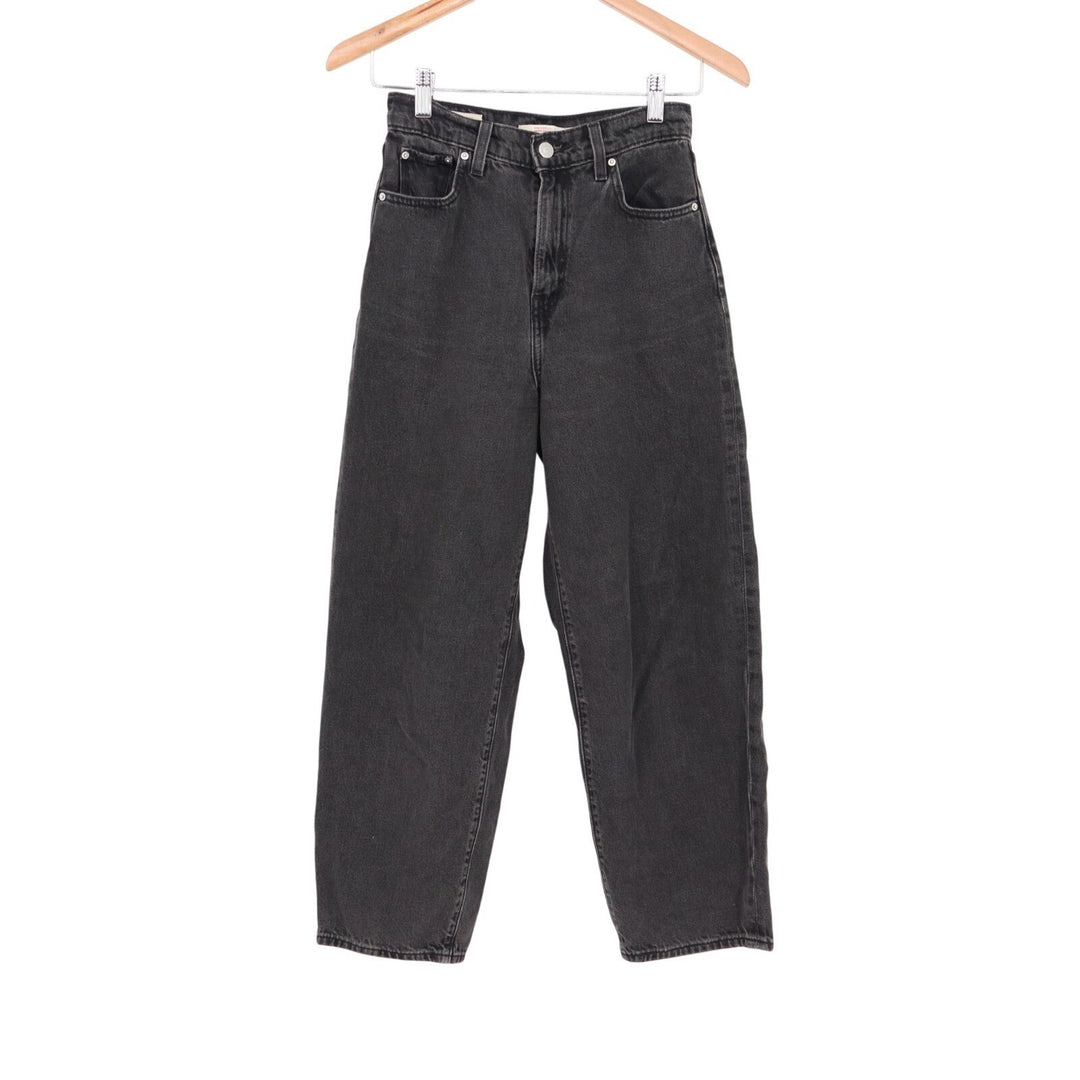 Levi's Balloon Leg Jeans Womens 25 Black Dark Wash Denim Relaxed Fit Tapered Leg