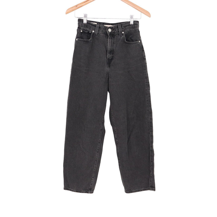 Levi's Balloon Leg Jeans Womens 25 Black Dark Wash Denim Relaxed Fit Tapered Leg