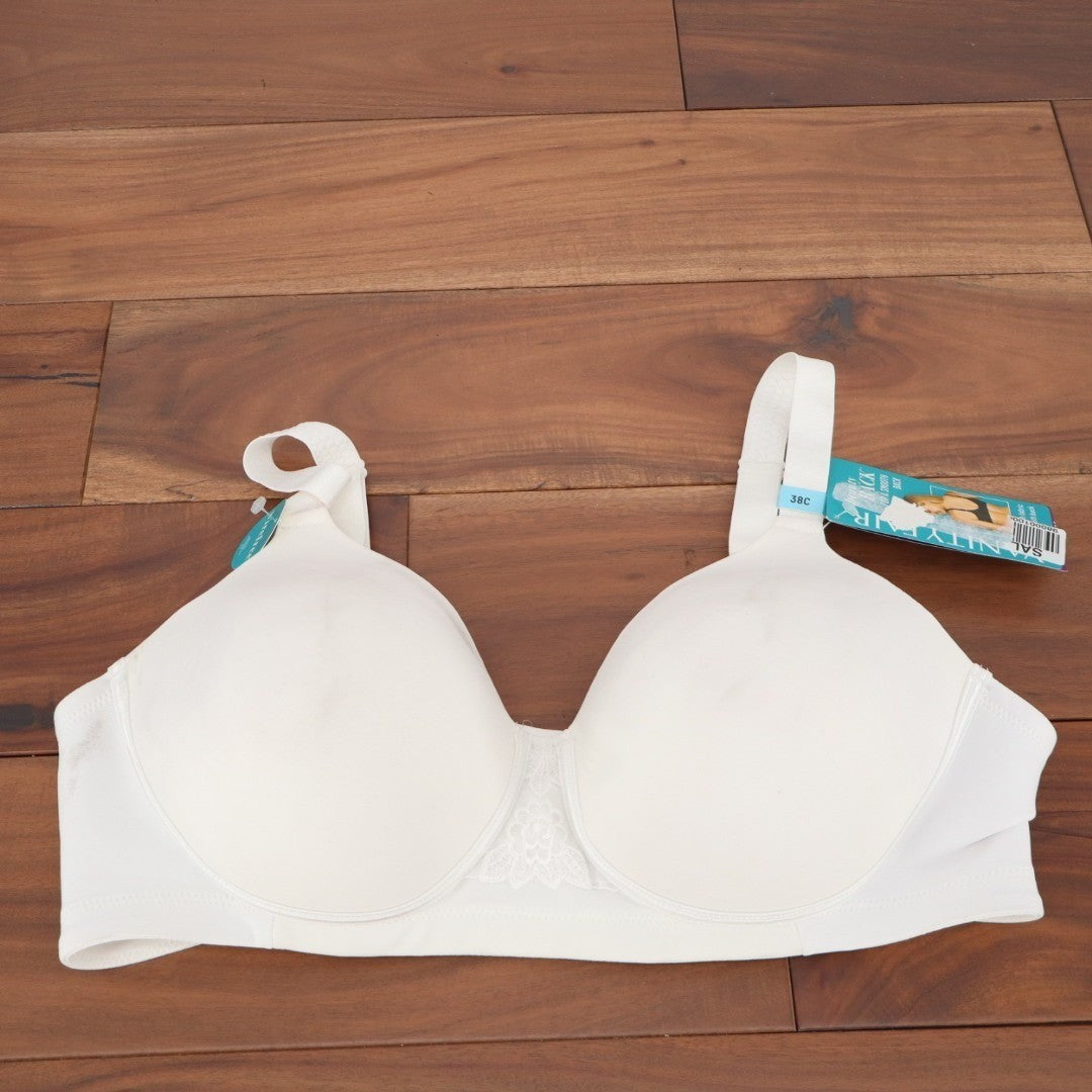 Vanity Fair Beauty Back T-Shirt Bra Women 38C White Stretch Full Figure Wirefree