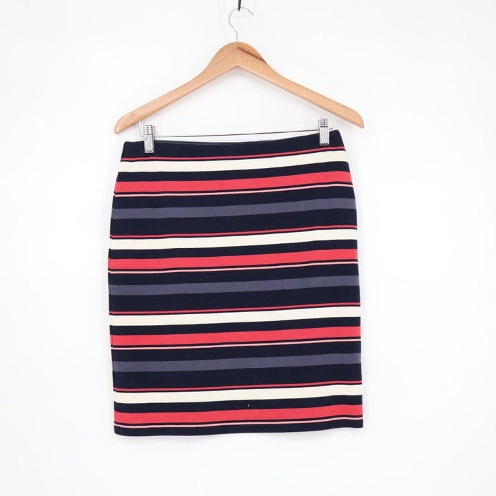 LOFT Outlet Striped Pencil Skirt Navy Red Cream Grey Size S