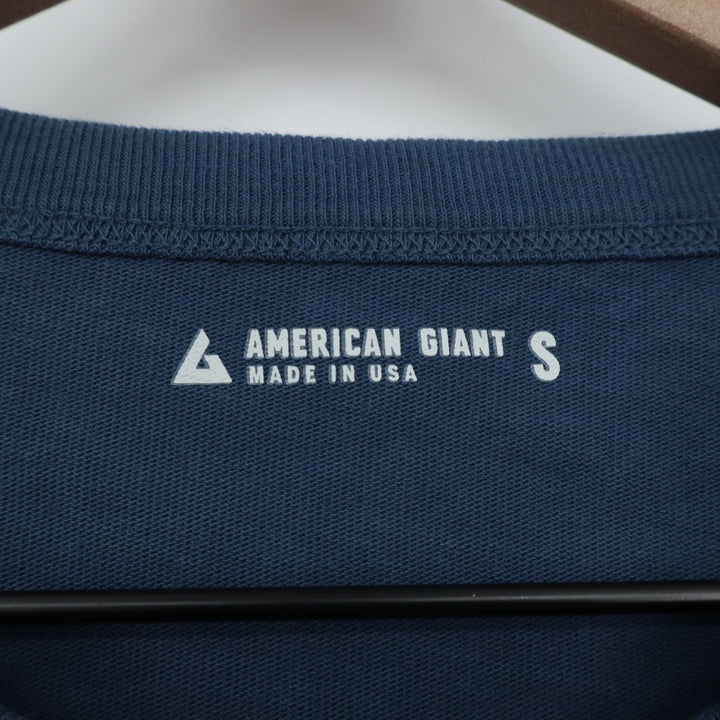 American Giant Everest T-Shirt Men S Blue Cotton Short Sleeve Crew Neck Pullover