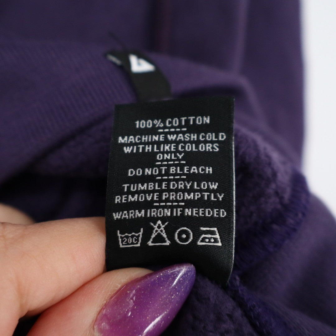 American Giant Hoodie Women Medium Purple Logo Fleece Lined Cotton Warm Full Zip