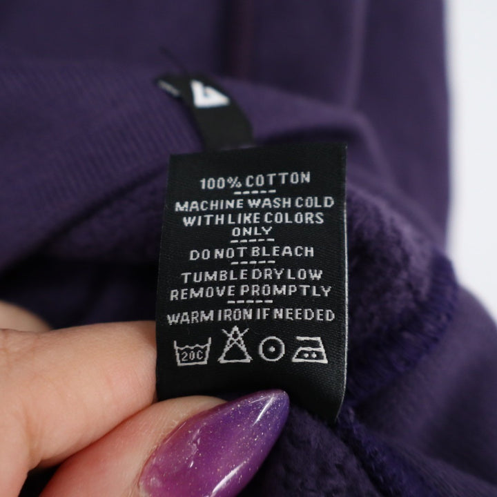 American Giant Hoodie Women Medium Purple Logo Fleece Lined Cotton Warm Full Zip