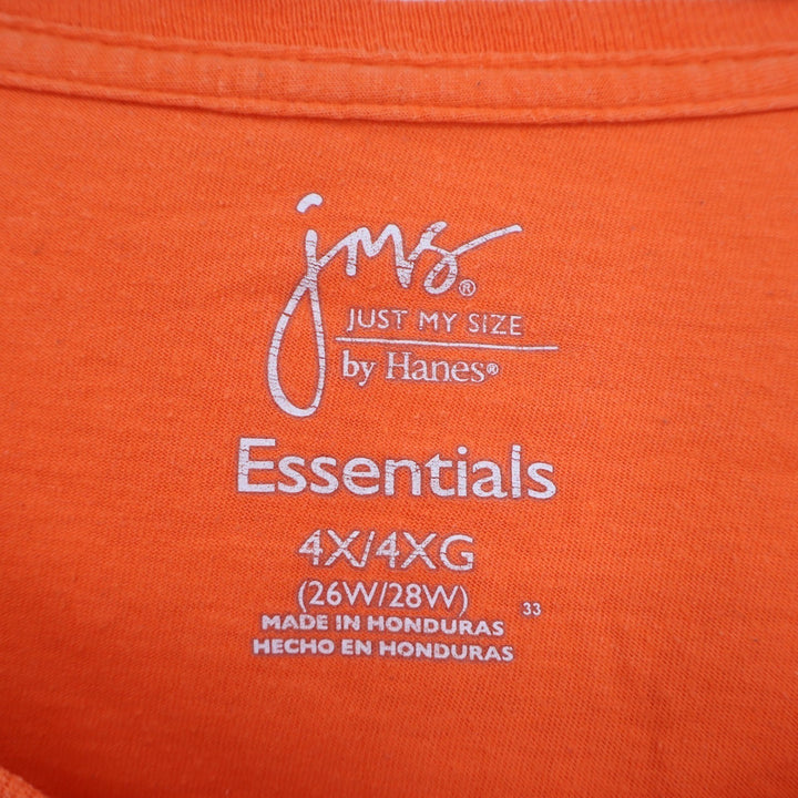 JMS Just My Size by Hanes Essentials Orange V-Neck T-Shirt Womens 4X