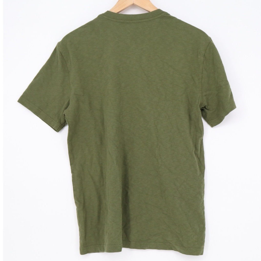 American Giant Mens Olive Green Crew Neck Short Sleeve Tee Made in USA Size S