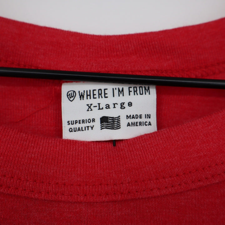Where I'm From Connecticut USA Red Tri-blend Tank Top Mens XL Made in USA
