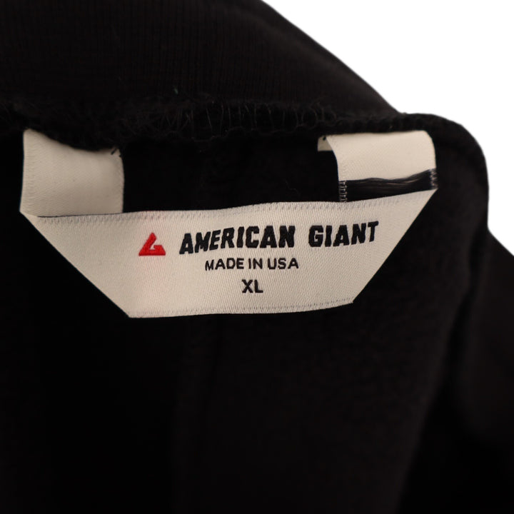 American Giant Sweatpant Womens XL Black Cotton Cargo Pockets Straight High Rise