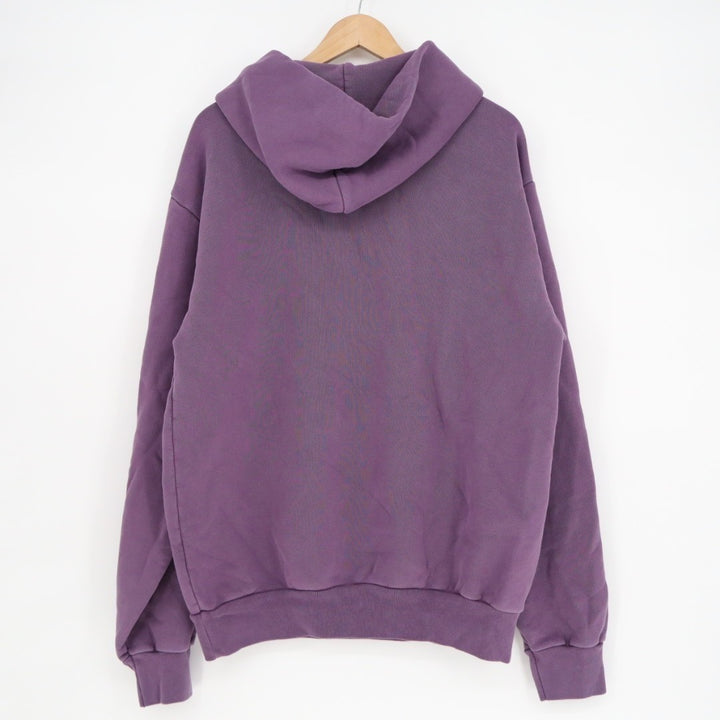 American Giant Hoodie Mens Medium Purple Logo Fleece Lined Cotton Drop Shoulder