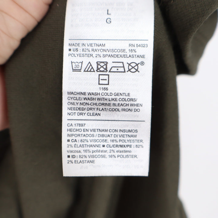 Old Navy Womens Olive Green Button Front Utility Midi Dress Large Drawstring L