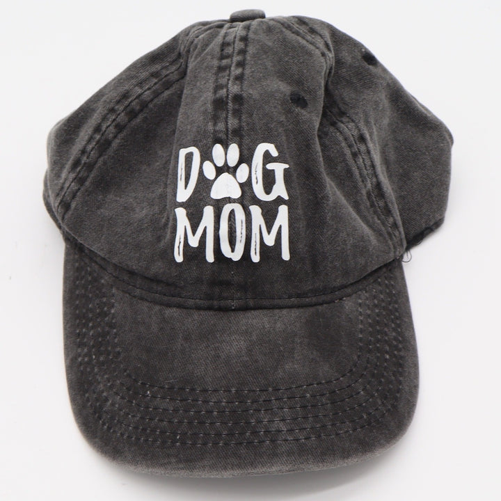 Unbranded Baseball Cap Women OS Dad Hat Black Dog Mom Paw Print Excellent