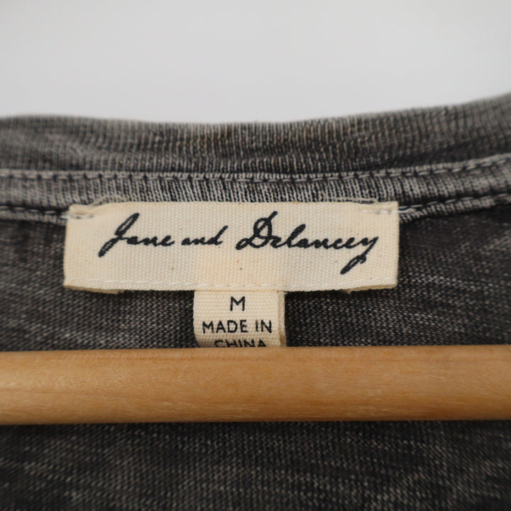 Jane and Delancey Womens Grey Acid Wash Twist Front Cotton T-Shirt Dress Size M