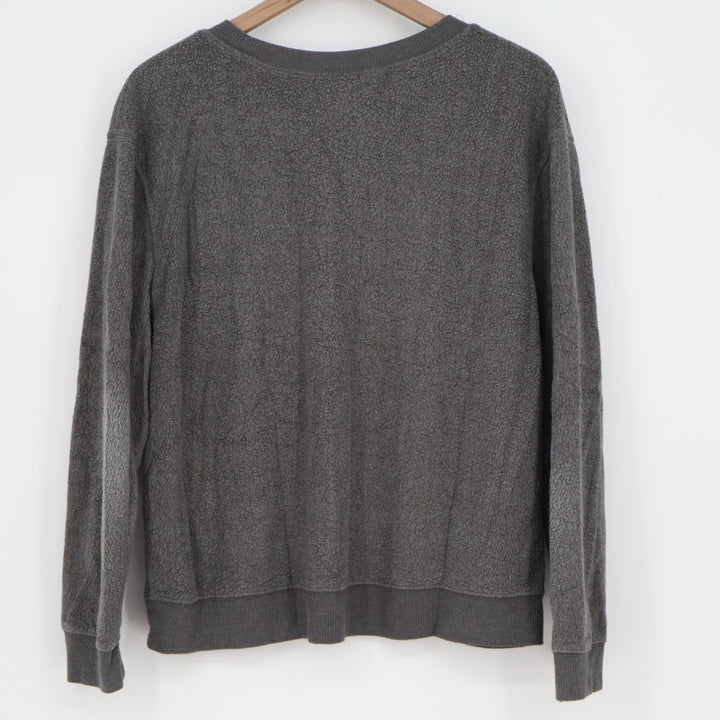 No Boundaries Sweatshirt Womens L (15-17) Gray Fleece Rayon Ribbed Hem Crew Neck
