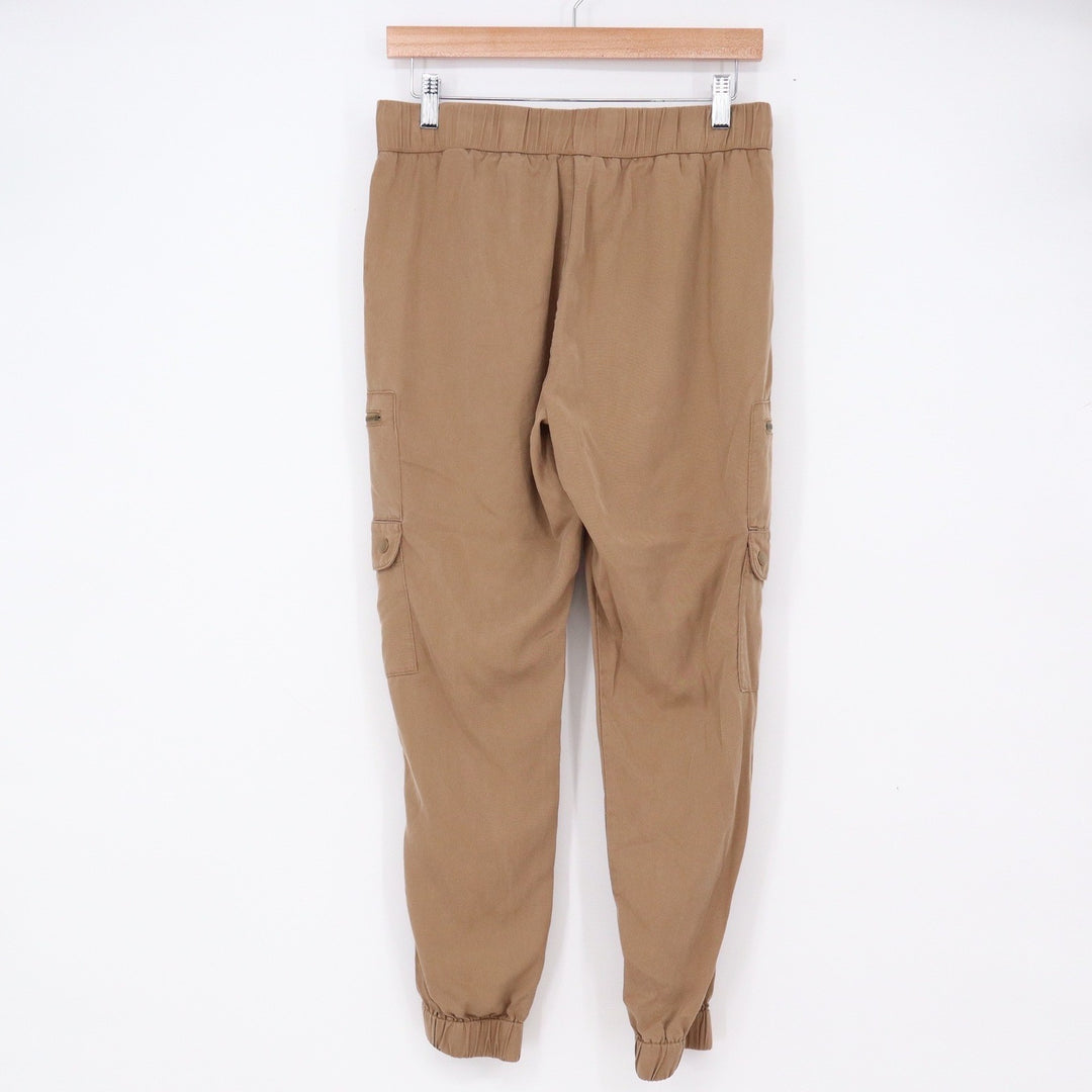 Banana Republic Jogger Womens S Cargo Utility Tan Khaki Lyocell Elastic