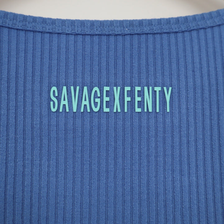 Savage X Fenty Womens Ribbed Scoop Neck Tank Top Blue XS AV785