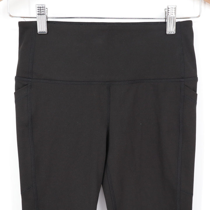 DSG Womens High Rise Capri Leggings Black Side Pockets XS