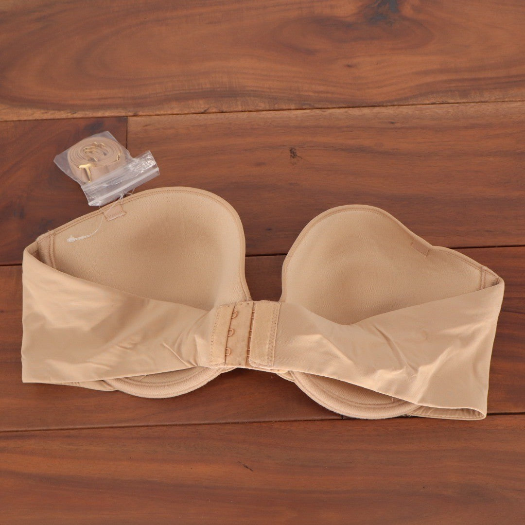 Natori Beige Strapless Convertible Underwire Bra 36B Nude Removable Straps