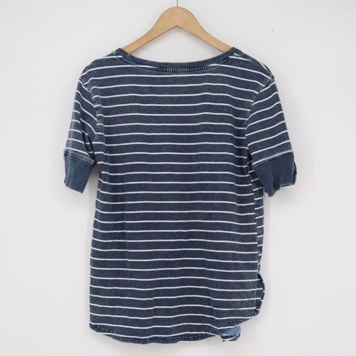 Jane + Delancey Blue White Striped Short Sleeve Sweatshirt Top Small