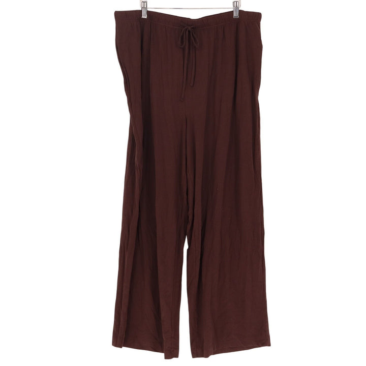 State Of Day Intimates 2-PC Pajamas Set Women 2XL Brown Cotton Stretch Crew Neck