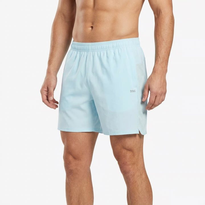 DSG Mens 5" Stride Short Light Blue XL Moisture Wicking Running Shorts