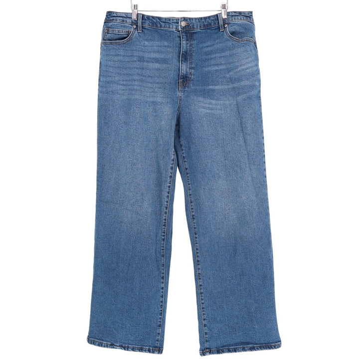 No Boundaries Jeans Womens 2XL Blue Denim Cotton Stretch High Rise Wide Leg