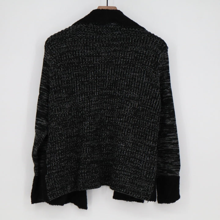 Apt.9 Cardigan Sweater Women PXL Petite Black Gray Knit Long Sleeve Outdoor Wear
