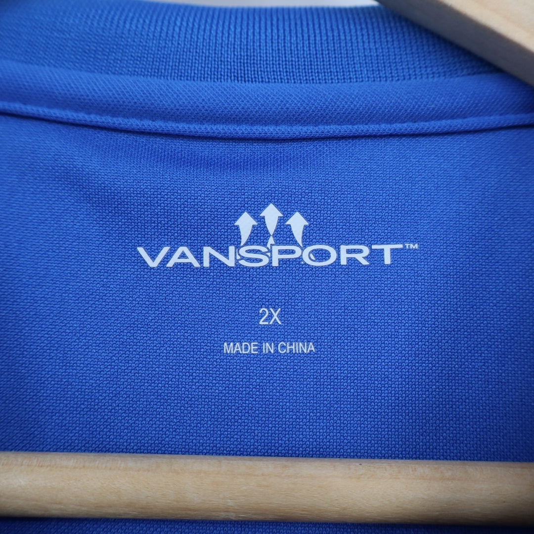 Vansport Polo Shirt Mens 2X Blue ABC Supply Co Short Sleeve Golf Tennis Pullover