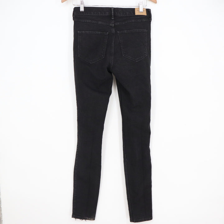 Abercrombie & Fitch Super Skinny High Rise Distressed Black Jeans 26