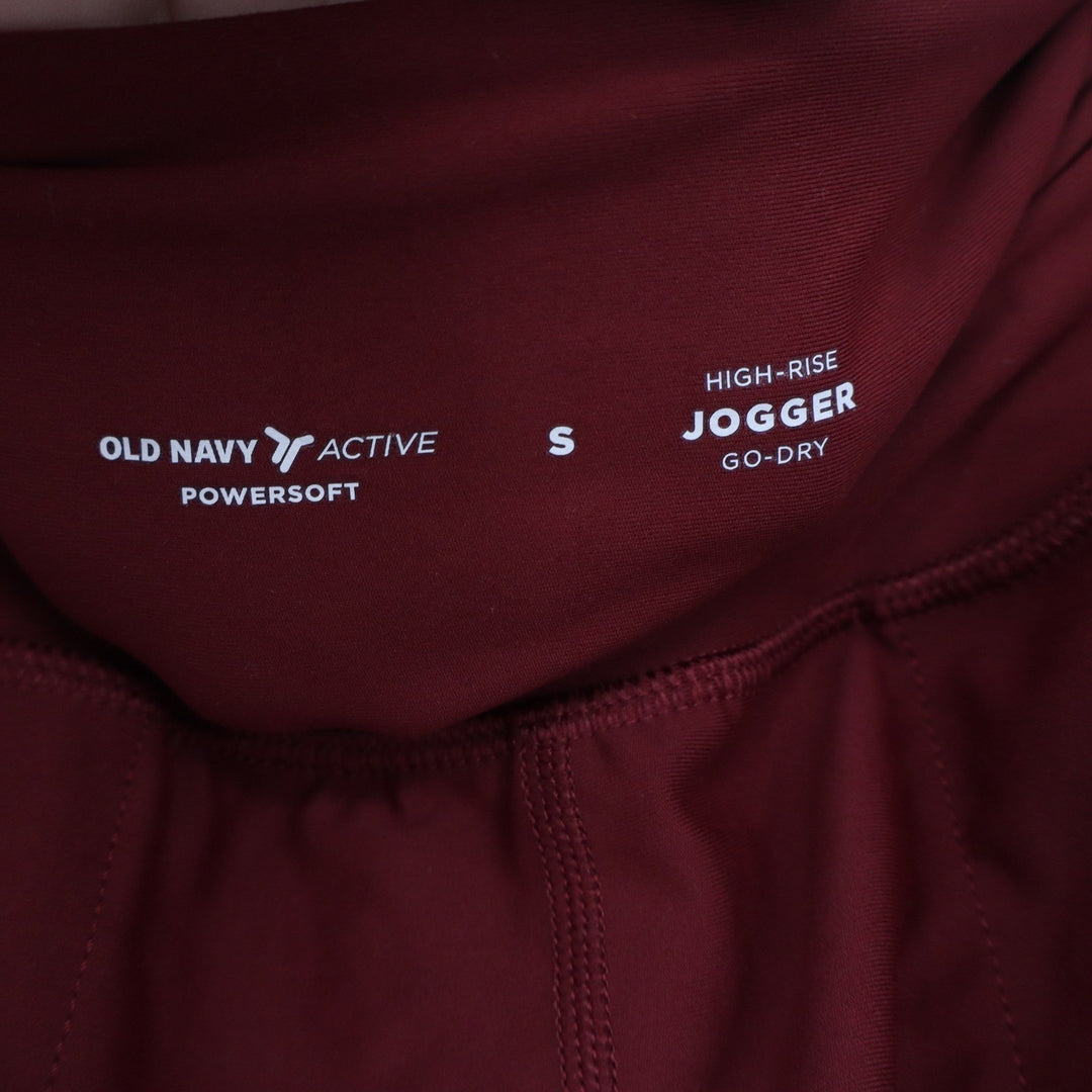 Old Navy Active Powersoft High Rise Joggers Burgundy Go-Dry Pants Small