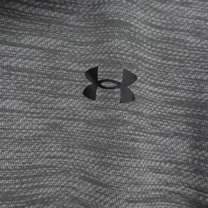 Under Armour Golf Polo Shirt Grey Heathered Texture Short Sleeve Men's Medium