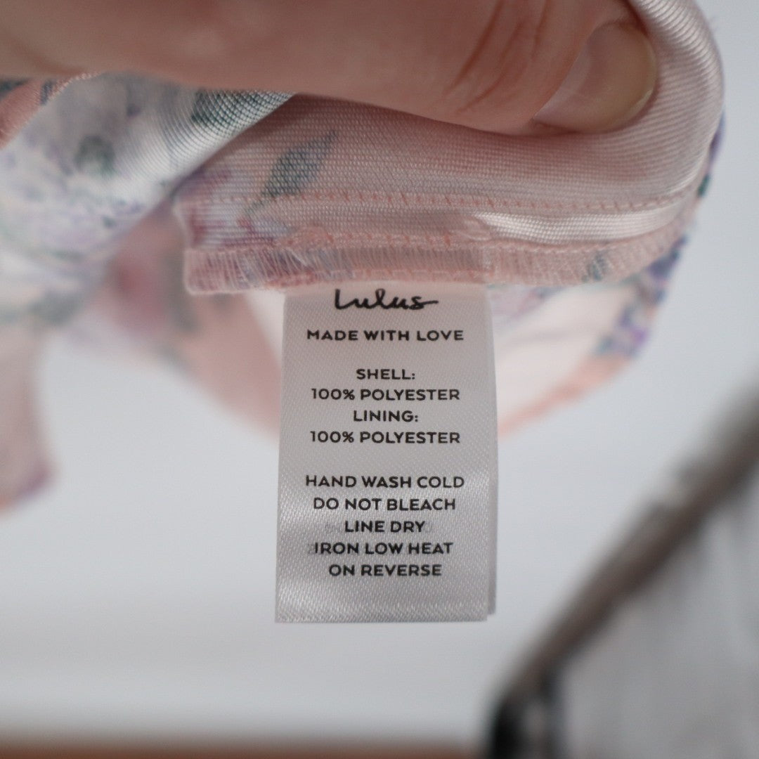 Lulus Unbelievably Lovely Babydoll Mini Dress Women 2XL Pink Floral Empire Waist