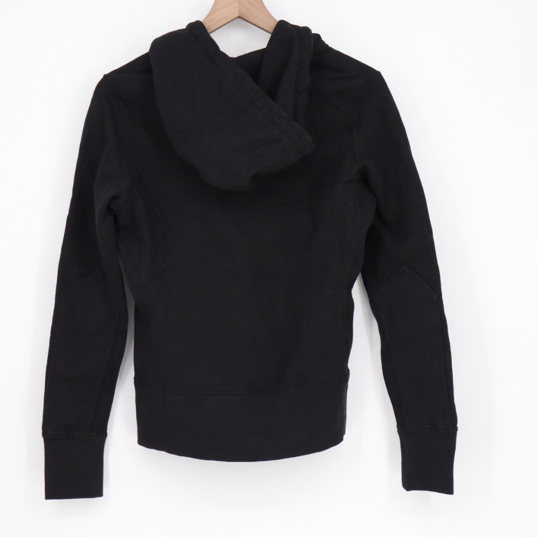 American Giant Classic Hoodie Womens XS Black Full Zip Fleece Ribbed Hem Cotton