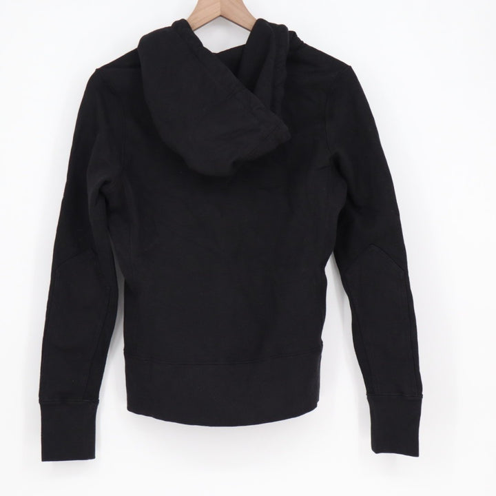 American Giant Classic Hoodie Womens XS Black Full Zip Fleece Ribbed Hem Cotton