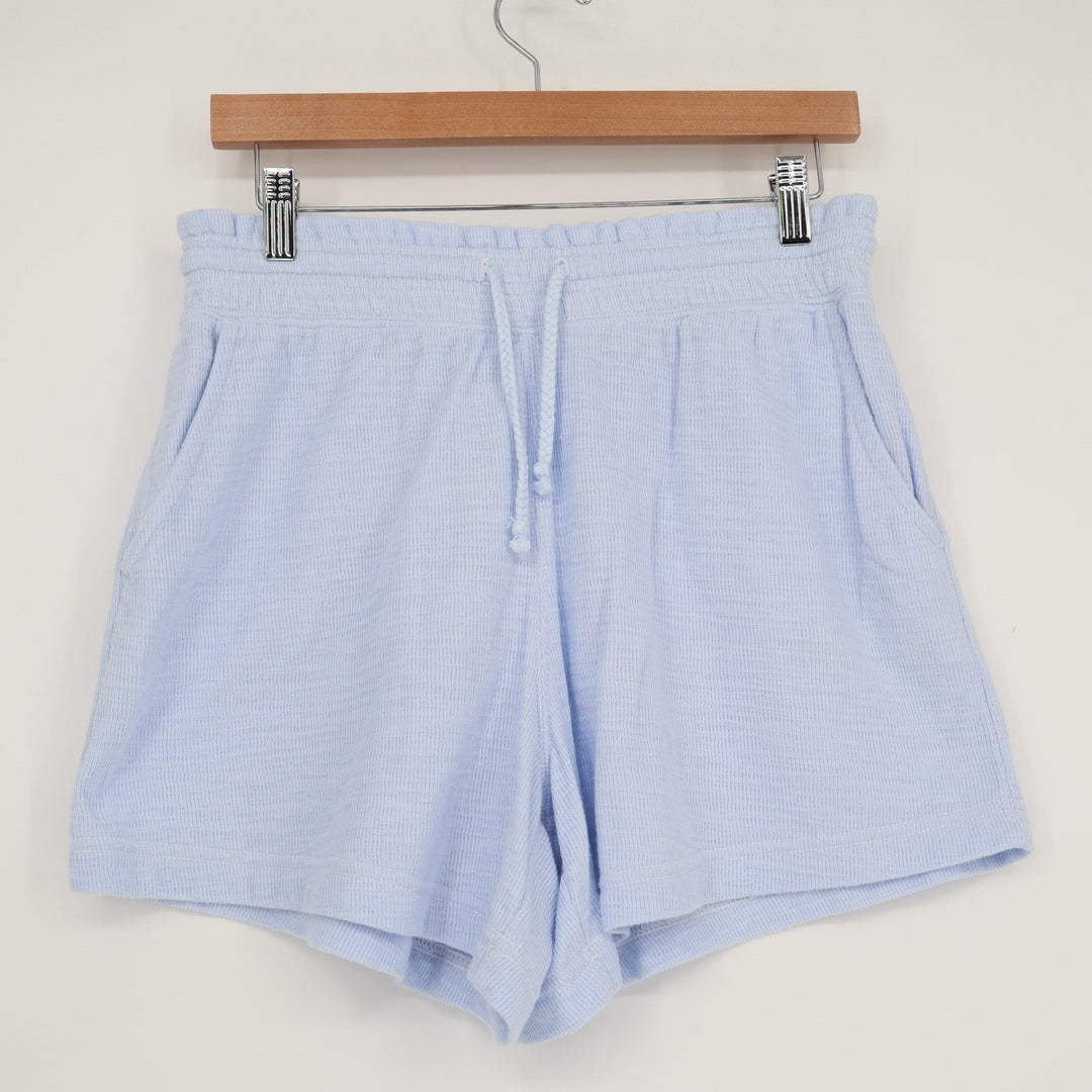 Aerie Womens Light Blue Textured Lounge Shorts Size S Small Drawstring Elastic