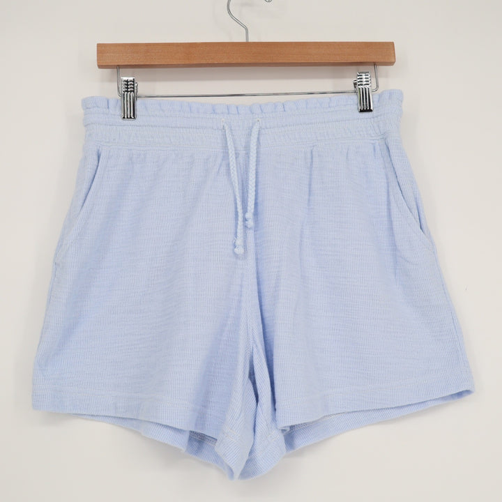Aerie Womens Light Blue Textured Lounge Shorts Size S Small Drawstring Elastic