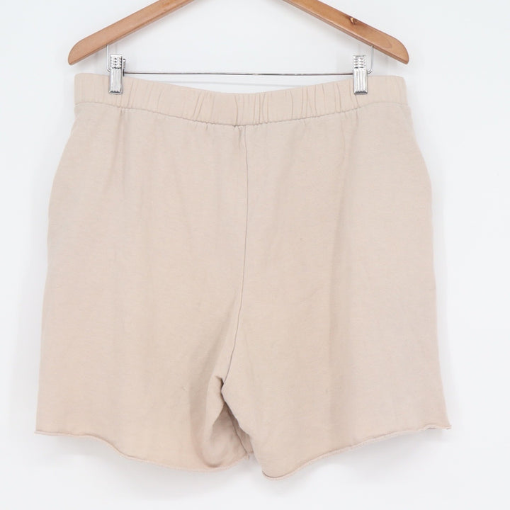 Wild Fable Tan Beige Fleece Sweat Shorts XL High Rise Raw Hem Relaxed Fit