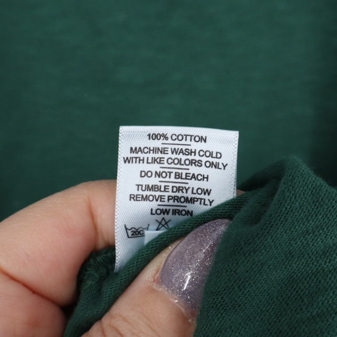 American Giant Premium Slub T-Shirt Mens XL Green Cotton Crew Neck Long Sleeve